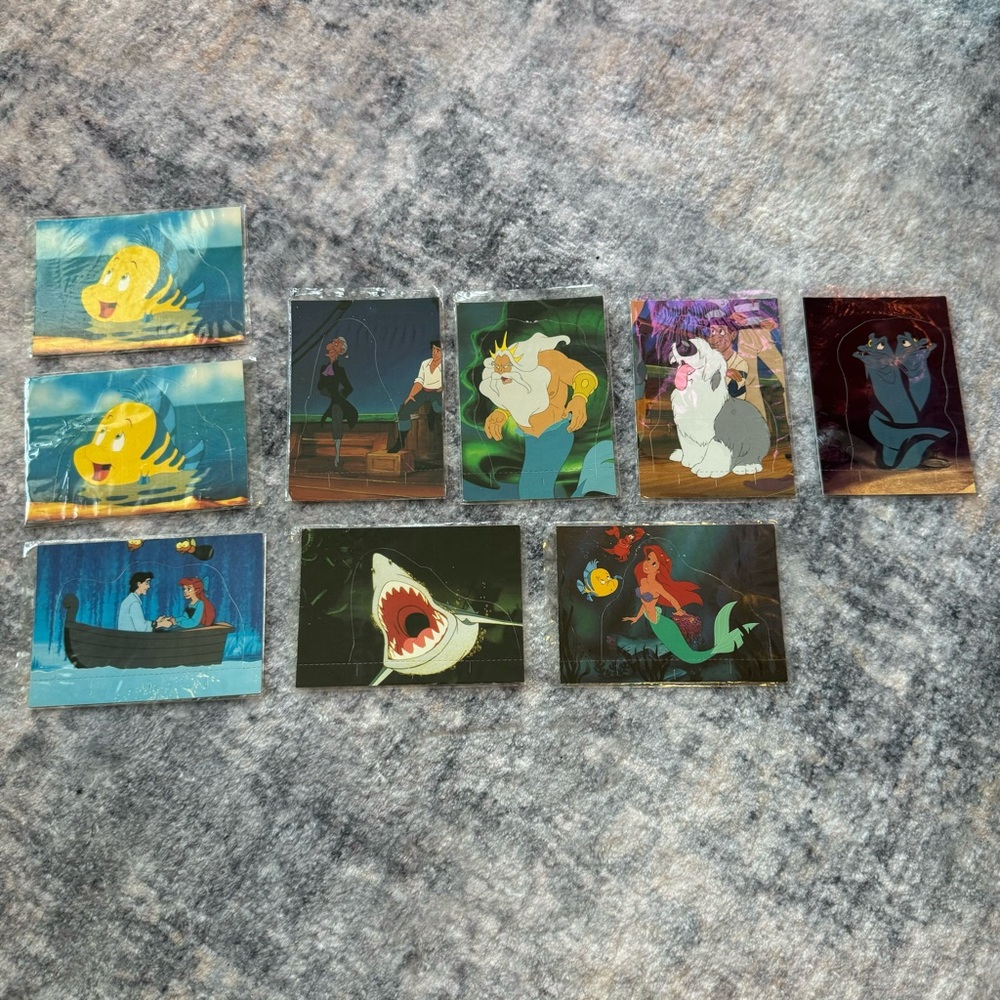 Vintage 90’s Disney Little Mermaid Pop Up Trading Cards Lot